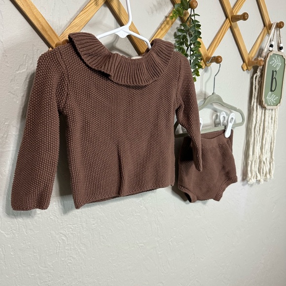 Quincy Mae Knit Sweater and Bloomers Set in Pecan 6-12 - Picture 3 of 5